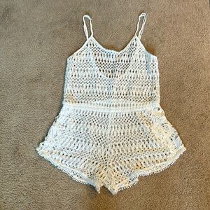 Victoria’s Secret bathing suit cover-up romper. Size small. White